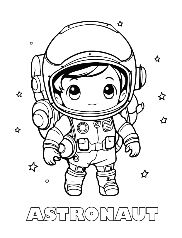 astronaut coloring page