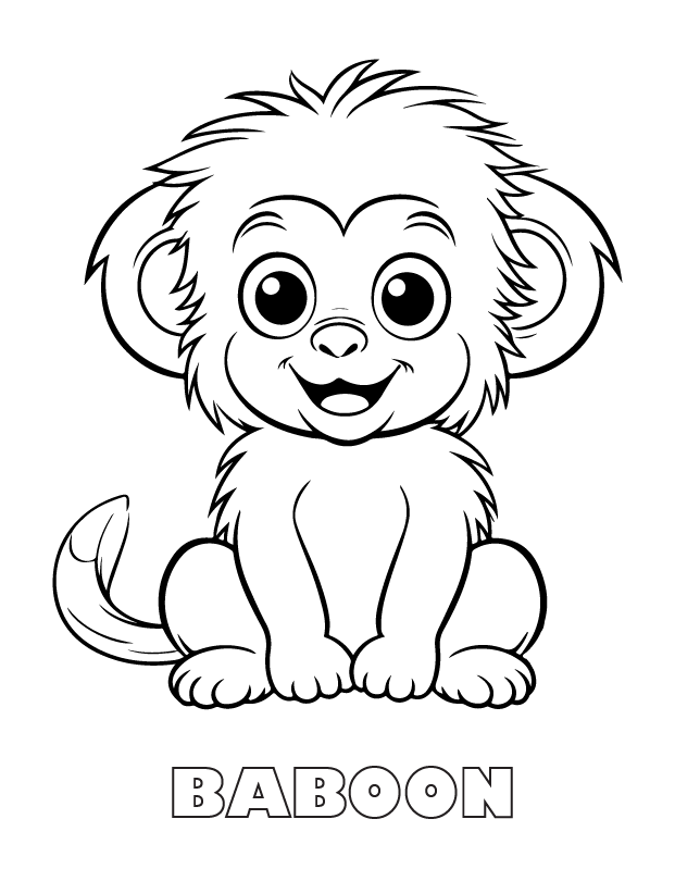 baboon coloring page