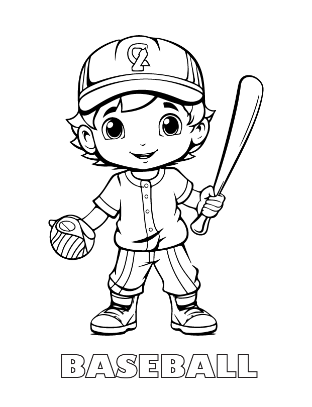 baseball coloring page