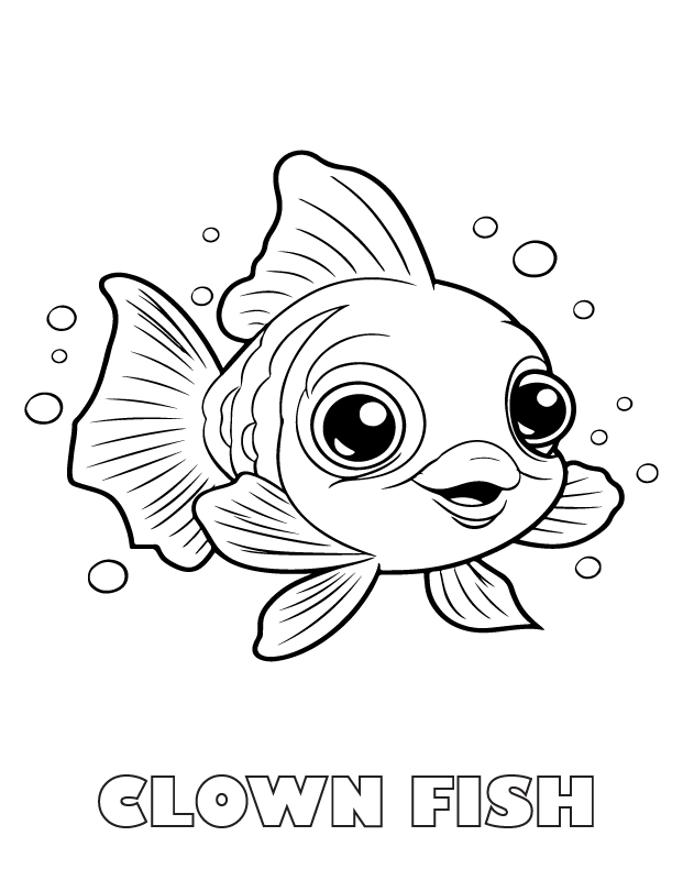 clown fish coloring page