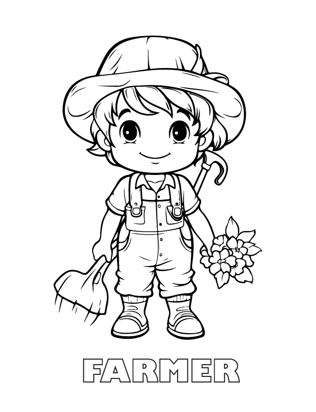 farmer coloring page