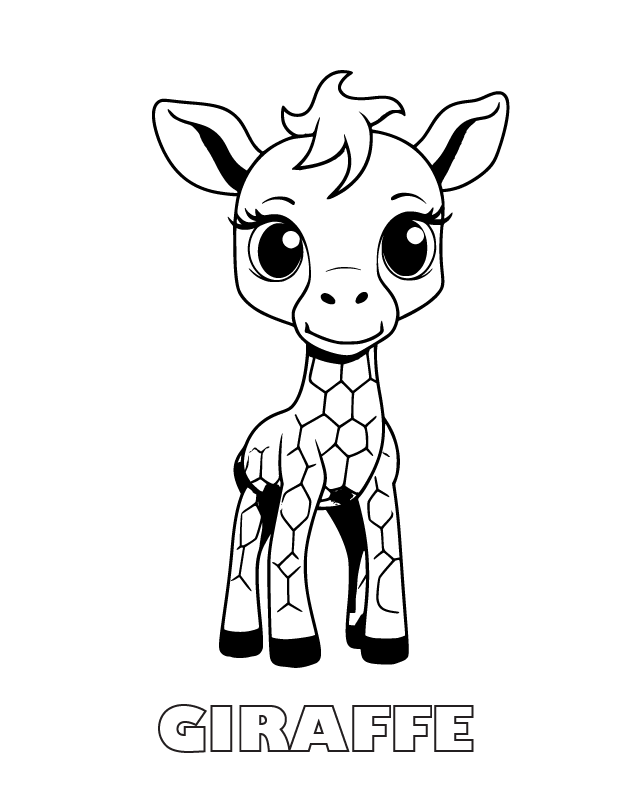 giraffe coloring page