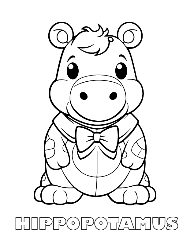 hippopotamus coloring page