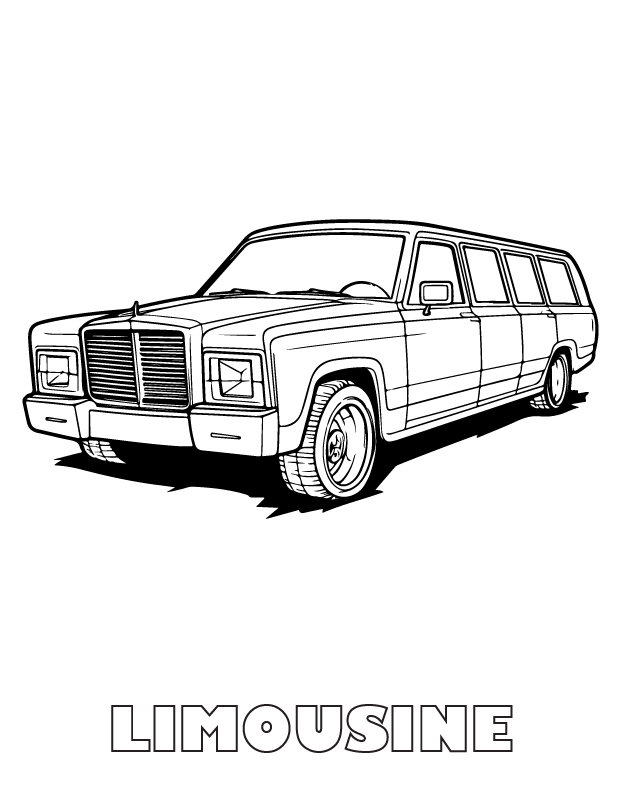 limousine coloring page