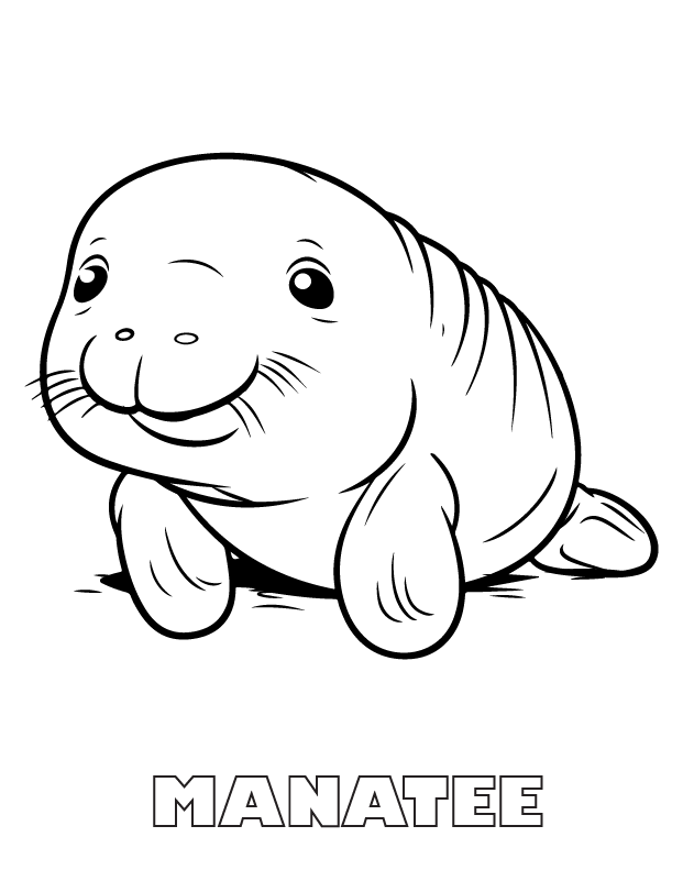 manatee coloring page