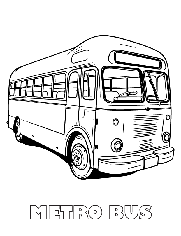 metro bus coloring page