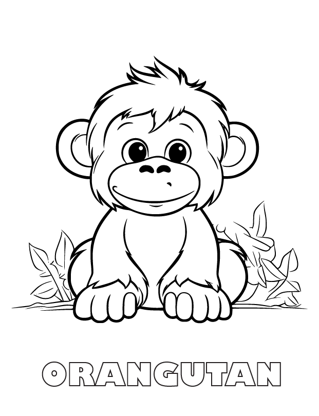 orangutan coloring page