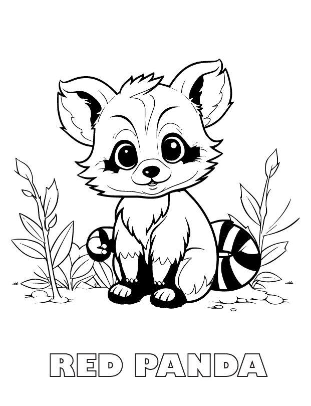 red panda coloring page