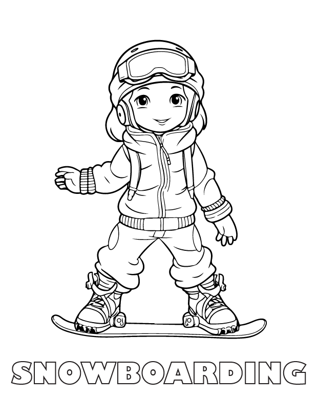 snowboarding coloring page