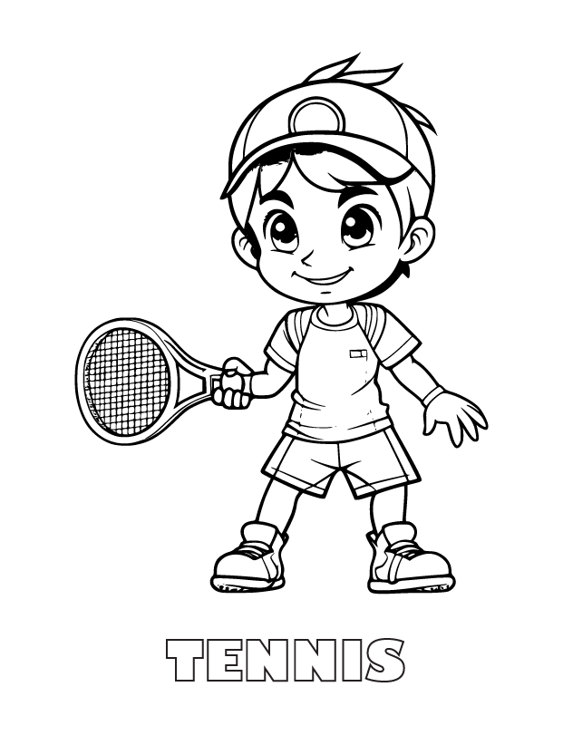 tennis coloring page